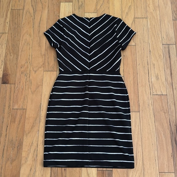 Banana Republic | Black & White Stripe Dress | Fitted | Petite size 4 - Picture 4 of 4